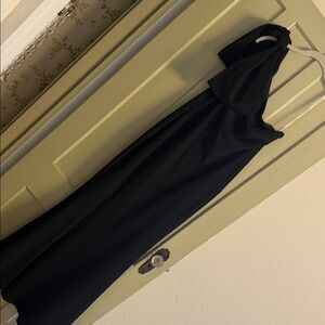 David's Bridal One Shoulder Black Dress